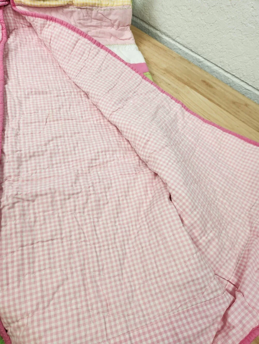 Pottery Barn Kids Bright Stripes Crib/ Toddler Quilt 50x36 NOS Pastel Colors